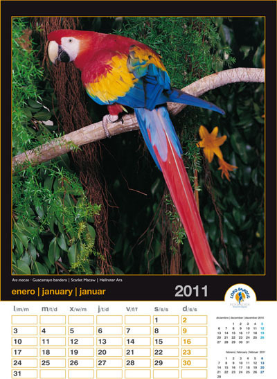 Nástěnný kalendář LORO PARK 2011